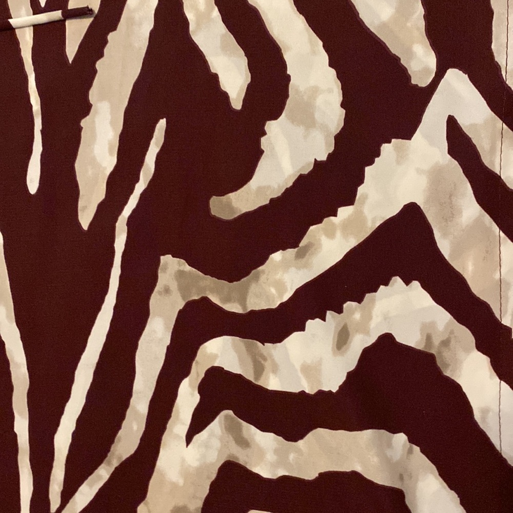 SOHO Brown Cream Zebra Print Kaftan mini dress V neck Short sleeve Resortwear LG - Picture 7 of 9